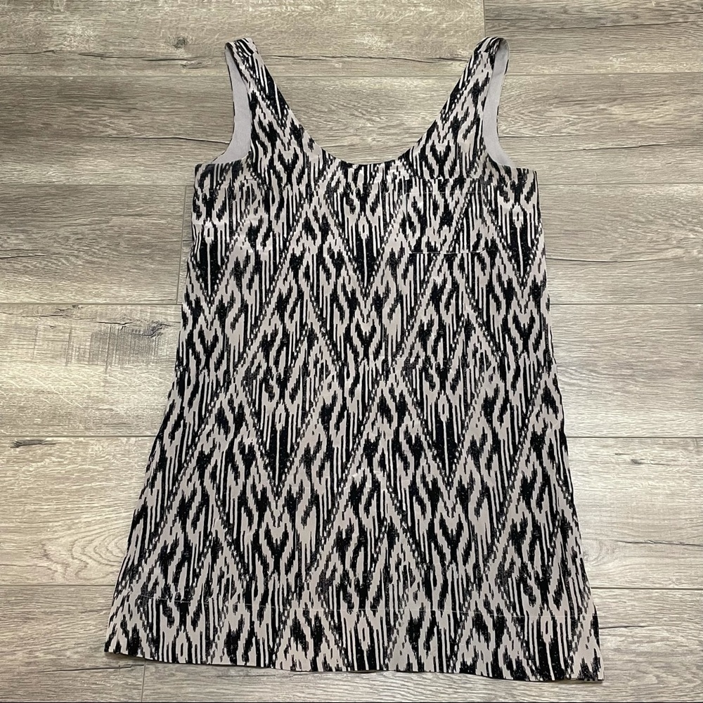 JOIE 100% Silk Gray Black  Slip Dress Pocket